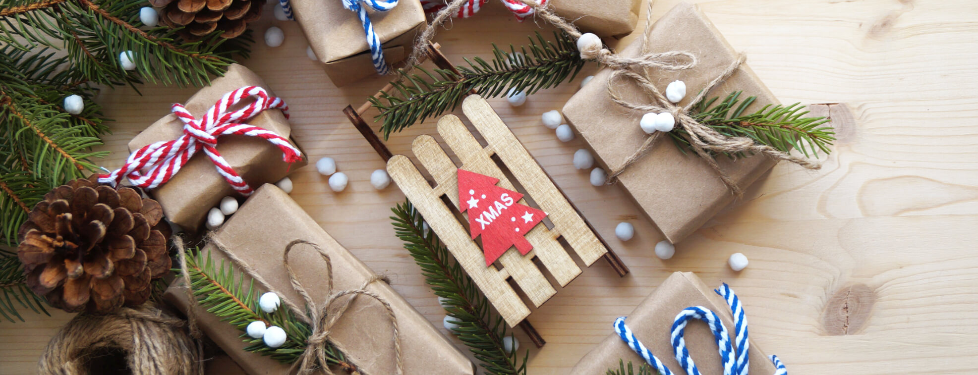 New Year gifts on the table packed