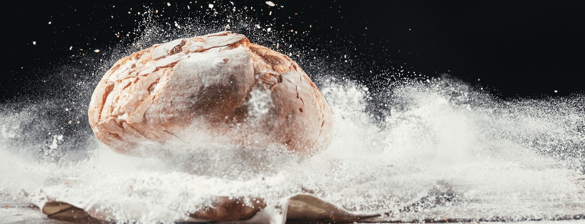 Freshly baked cake thrown on to a table