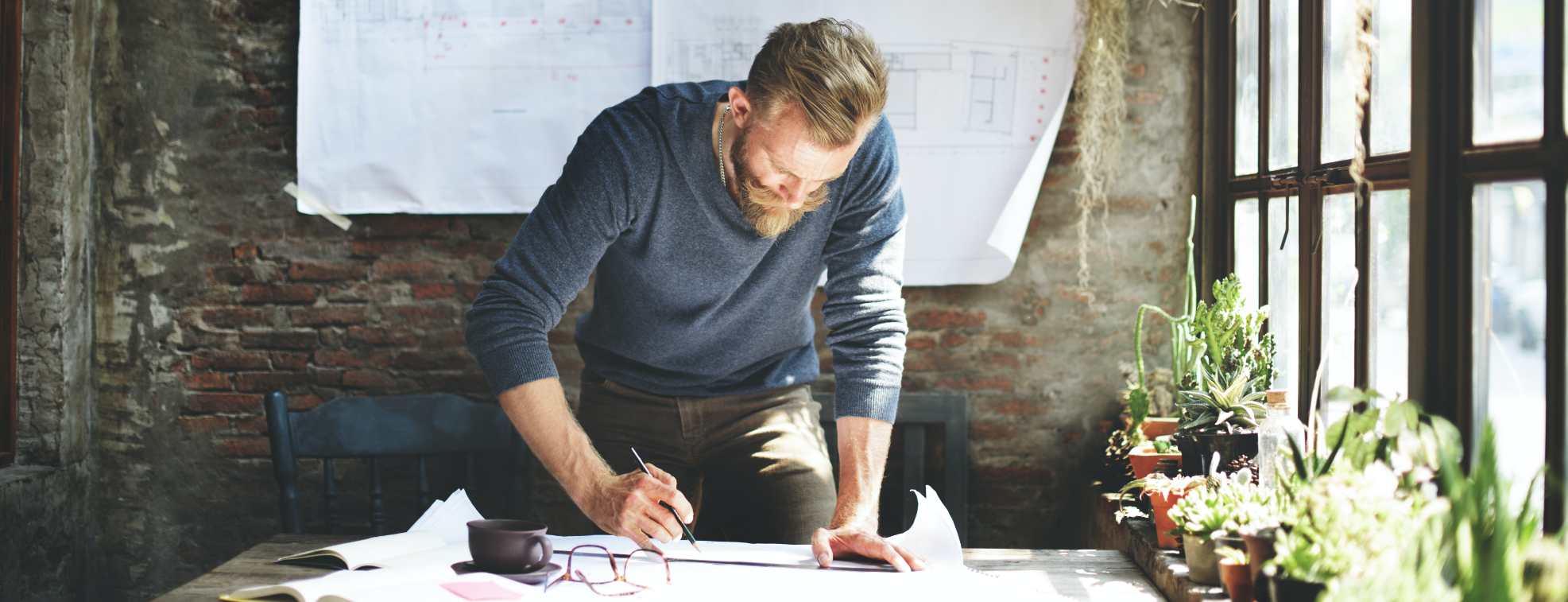 A man making sketches in the state of flow